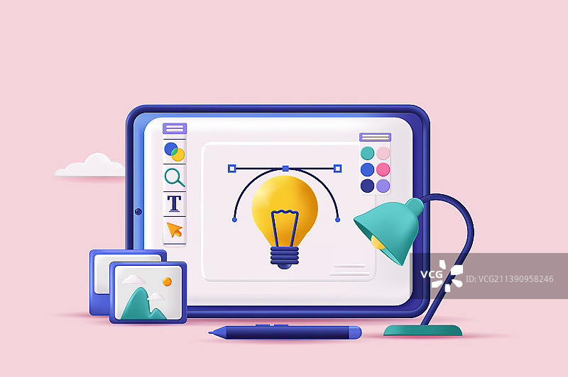 网页设计概念3D图片素材