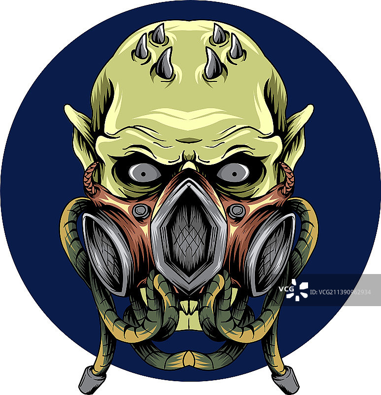 戴防毒面具的骷髅图片素材