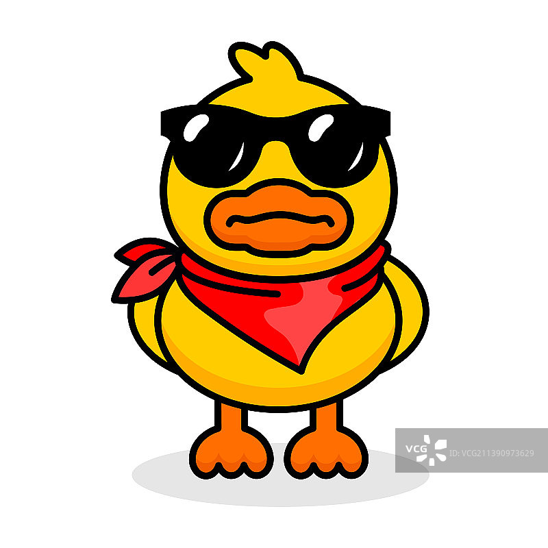 戴太阳镜的酷炫黄色鸭子图片素材