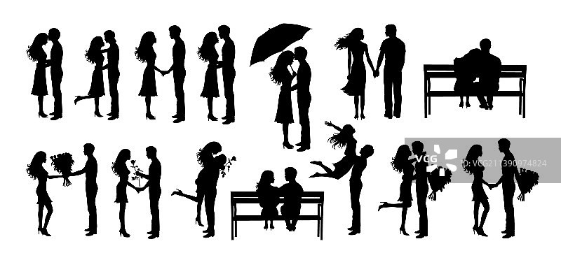 男孩给女孩送玫瑰花图片素材