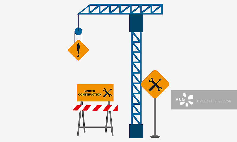 施工警示牌图标图片素材