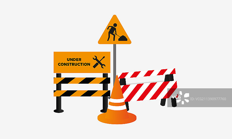 施工警示牌图标图片素材