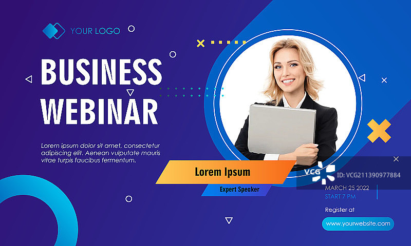 商务网络研讨会社交媒体帖子模板图片素材