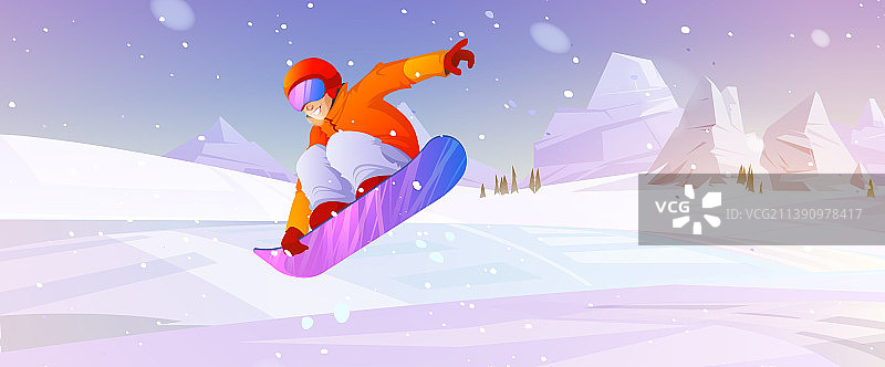 冬季单板滑雪户外运动图片素材