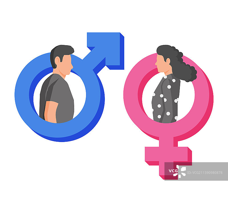 粉色和蓝色性别符号（男人和女人）图片素材