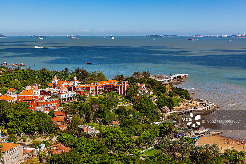 福建厦门鼓浪屿菽庄花园海岸风光图片素材