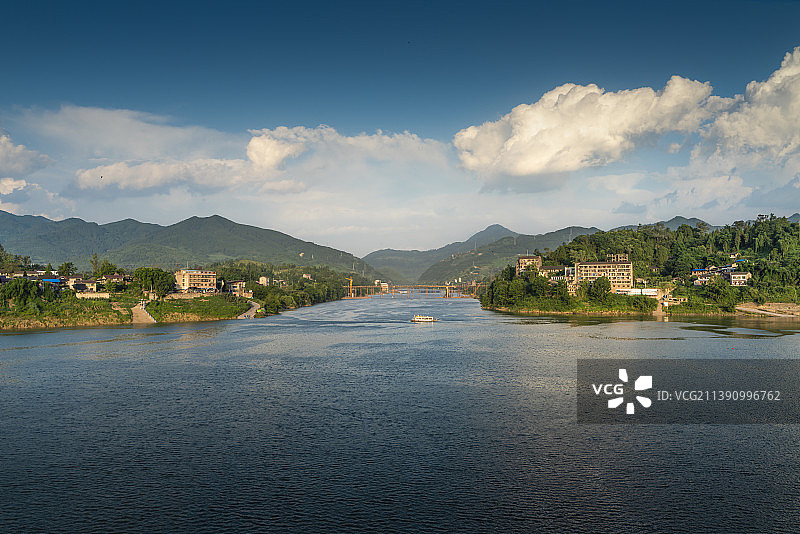 夏日渠江图片素材