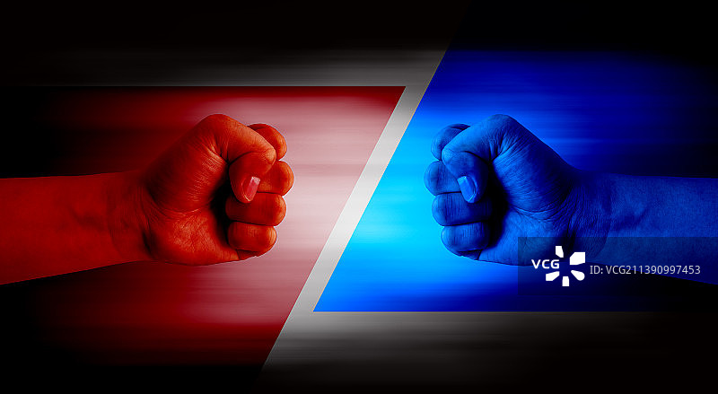 拳头正面对碰对抗概念图片素材