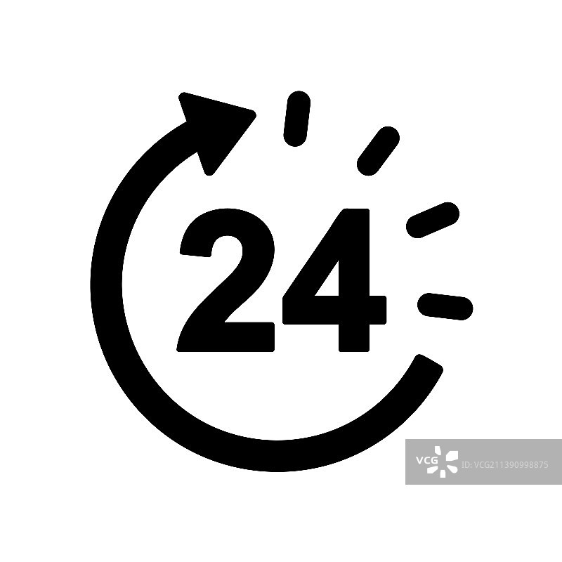 24小时全天循环图标标志图片素材