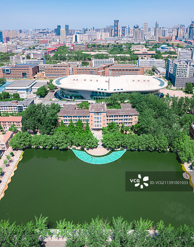 天津市南开大学八里台校区航拍图片素材