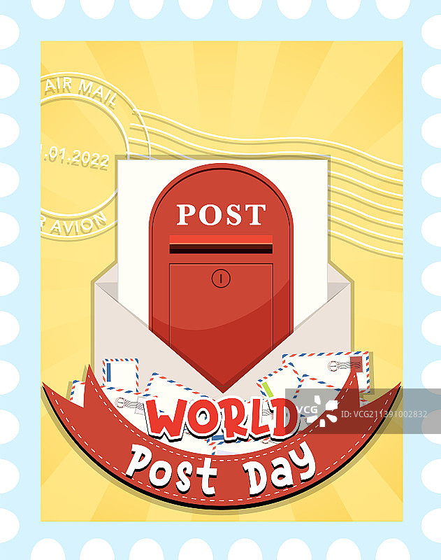 世界邮政日logo，邮箱和信封图片素材