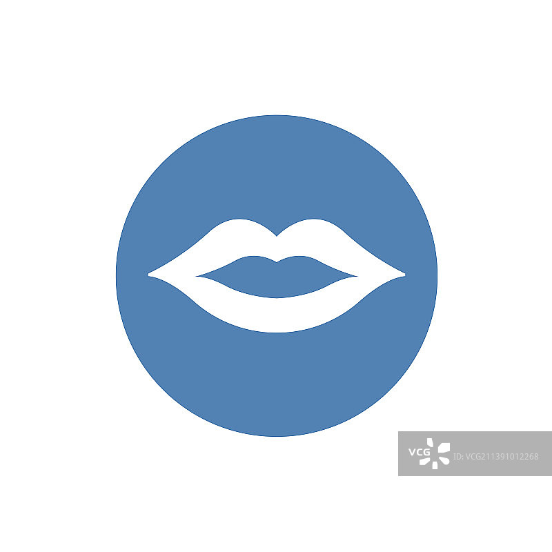 嘴唇扁平设计图标图片素材
