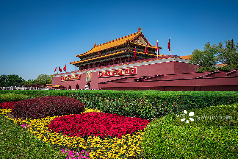 天安门花坛图片素材