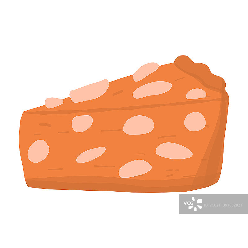 卡通手绘风格的馅饼切片图片素材
