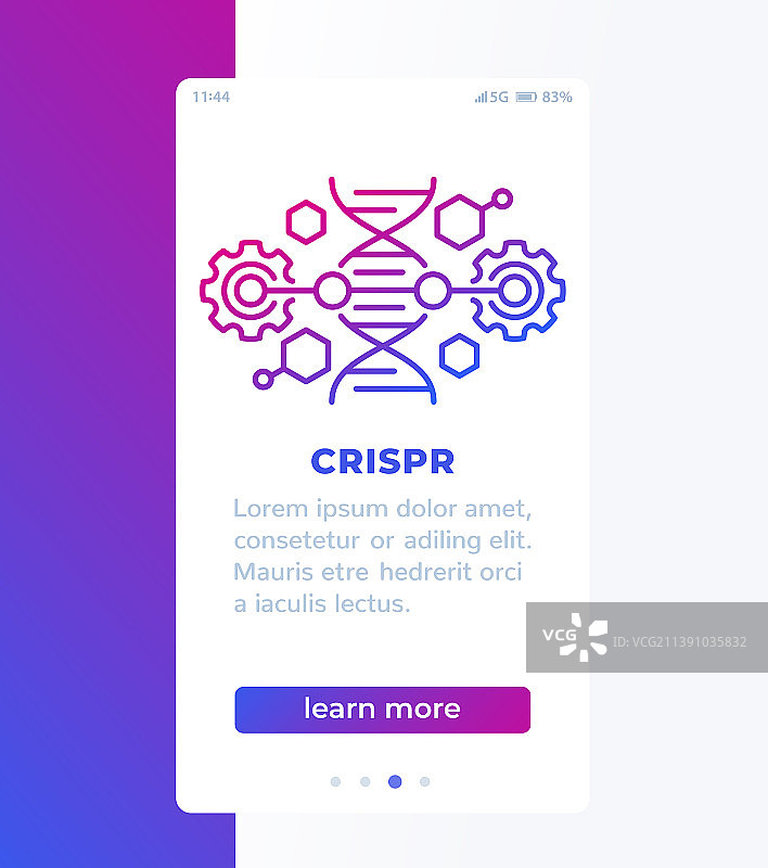 带线条图标的CRISPR DNA编辑banner设计图片素材