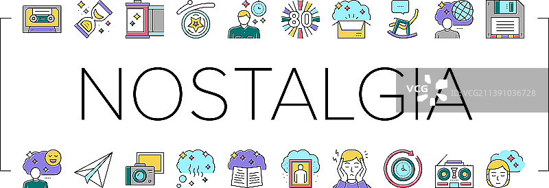 怀旧记忆收藏图标合集图片素材