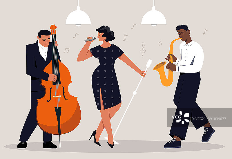 爵士乐队演奏图片素材