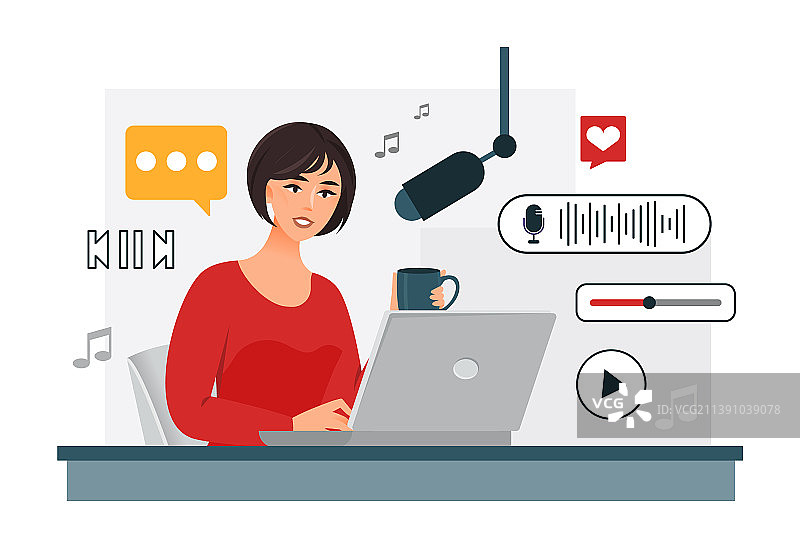 播客概念图片素材
