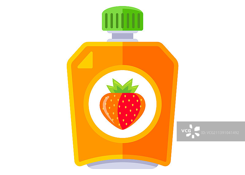 草莓婴儿食品橙色包装图片素材