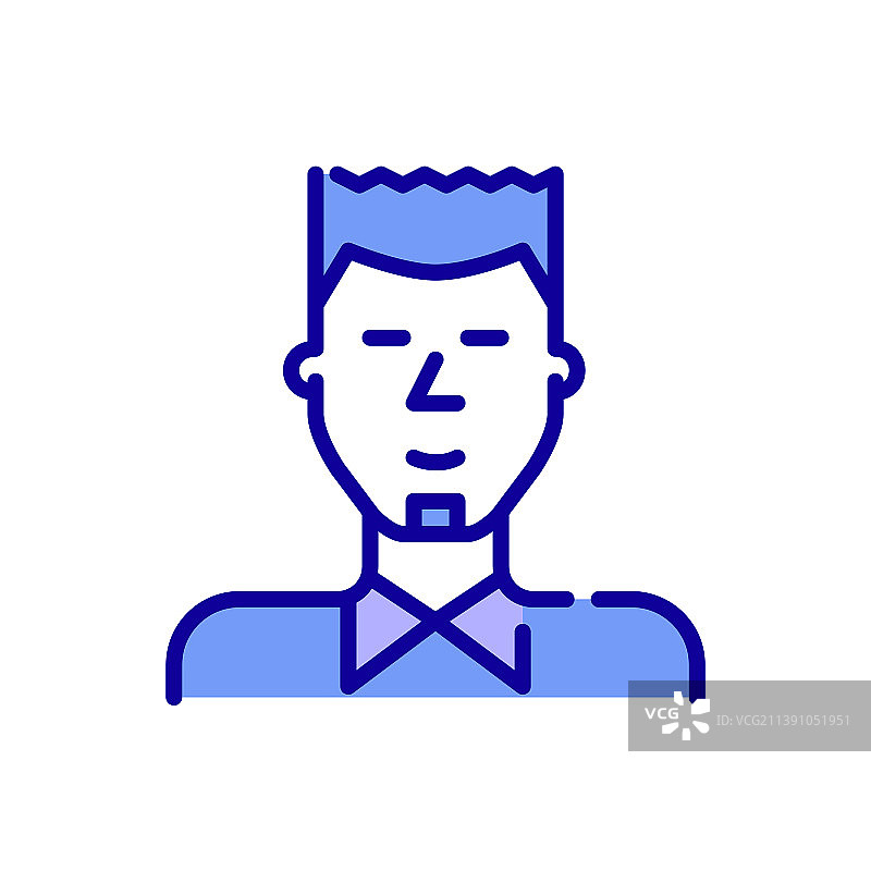 年轻男人衬衫造型头像像素图图片素材