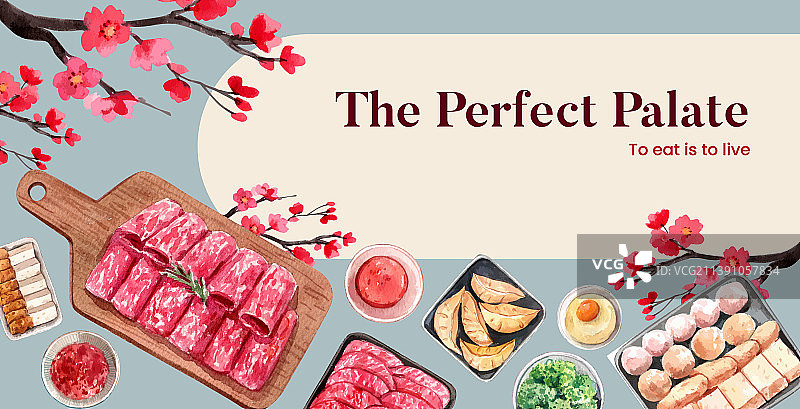 带有中国火锅的广告牌模板图片素材