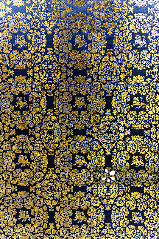 唐代立狮宝花纹锦图片素材