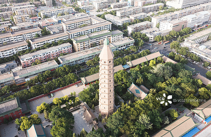 宁夏银川承天寺塔航怕图片素材