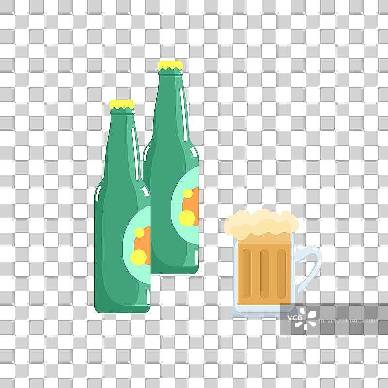 瓶装啤酒饮料插画元素图片素材