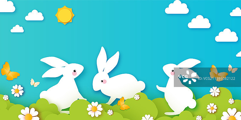 可爱复活节贺卡设计图片素材