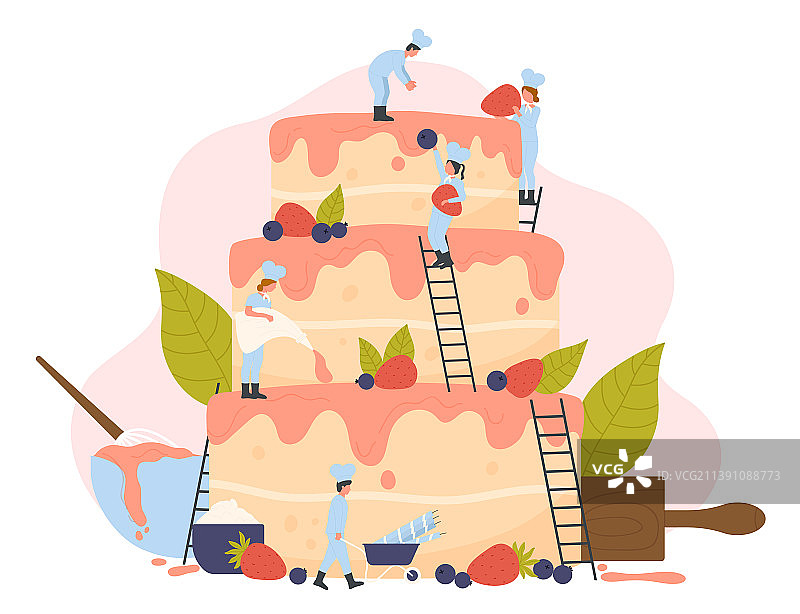 为生日聚会烹饪蛋糕图片素材