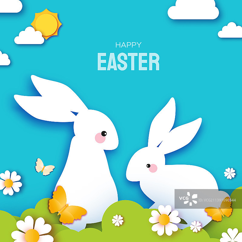 可爱复活节贺卡设计图片素材