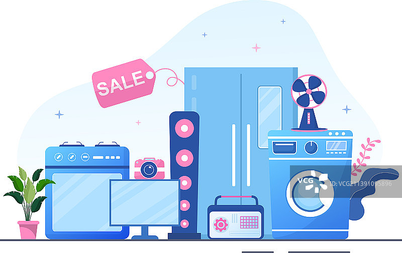 出售电脑电视的电子商店图片素材