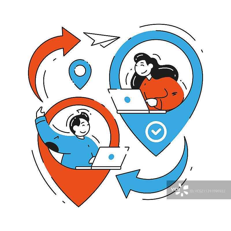 外包概念：自由职业者工作场景图片素材