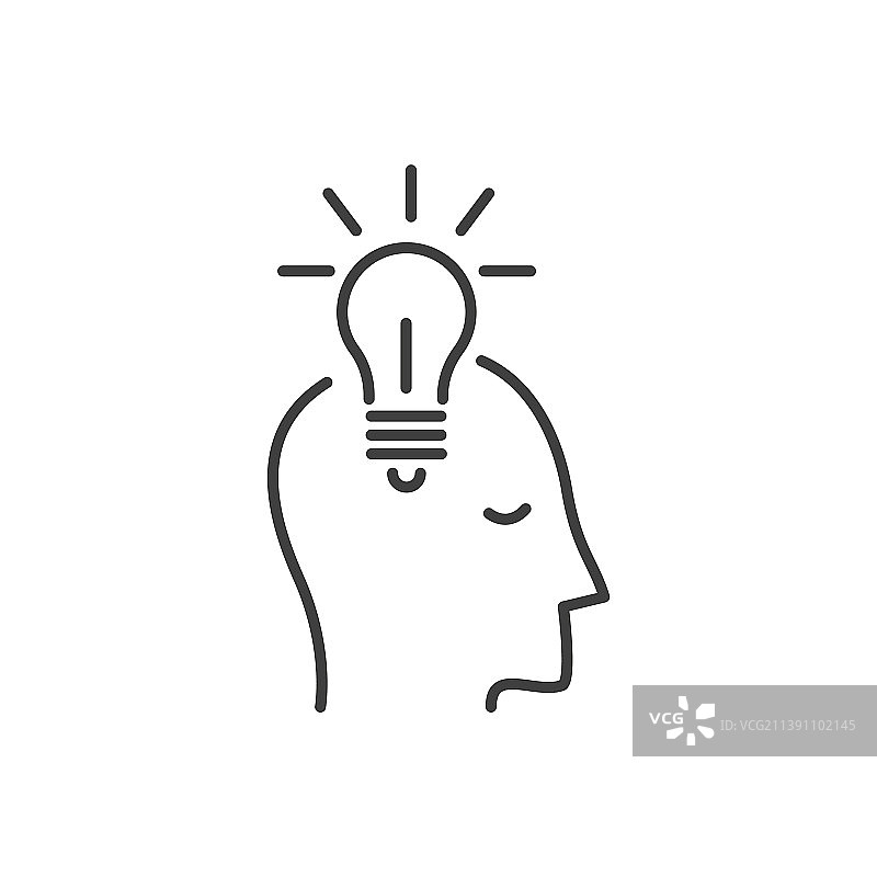 灯泡轮廓头像图标图片素材