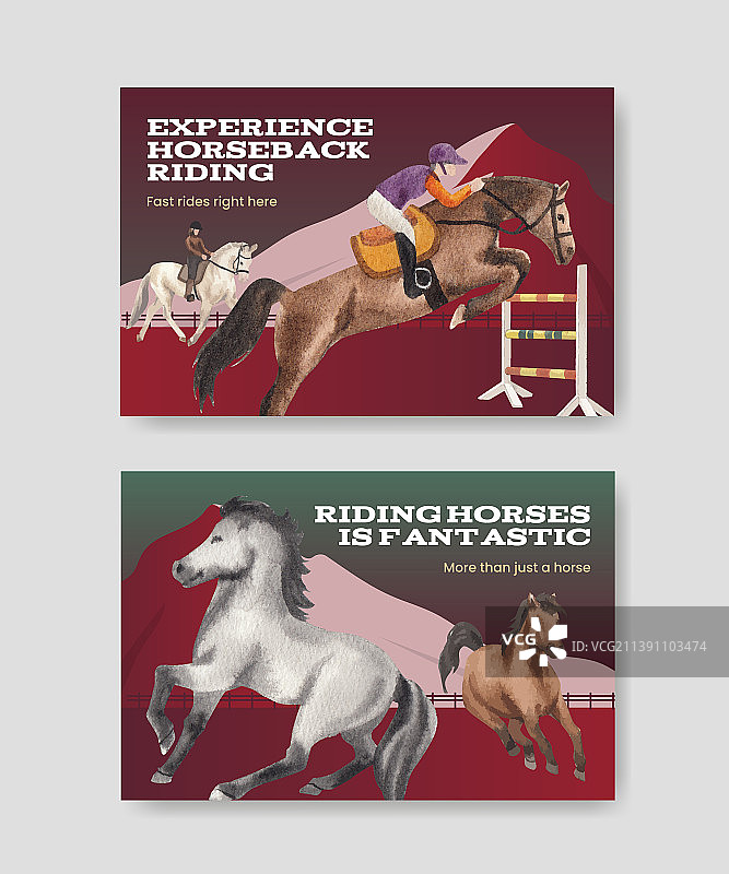带有骑马元素的Facebook模板图片素材