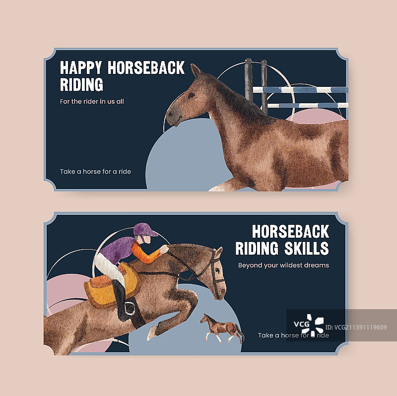 马术票券模板图片素材