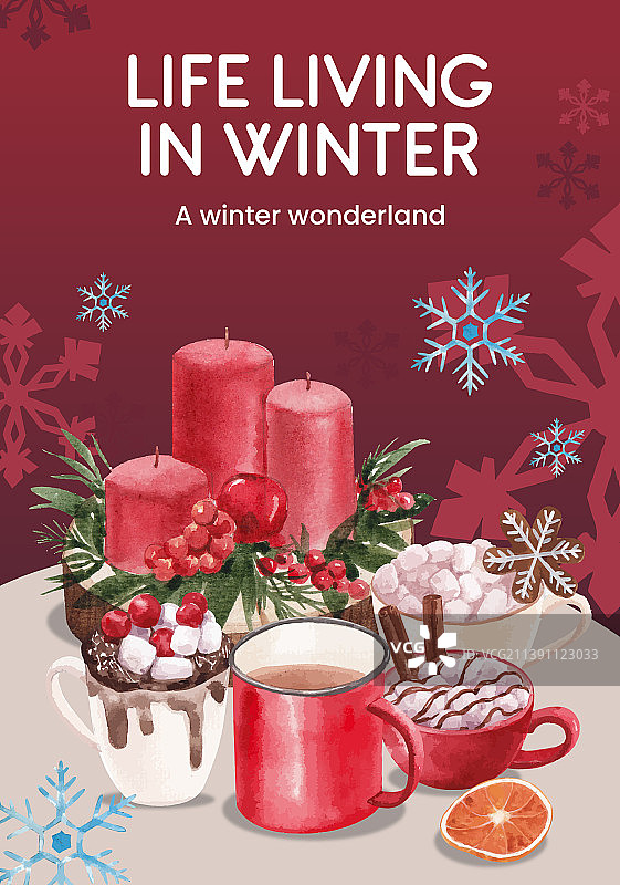 冬季生活海报模板图片素材