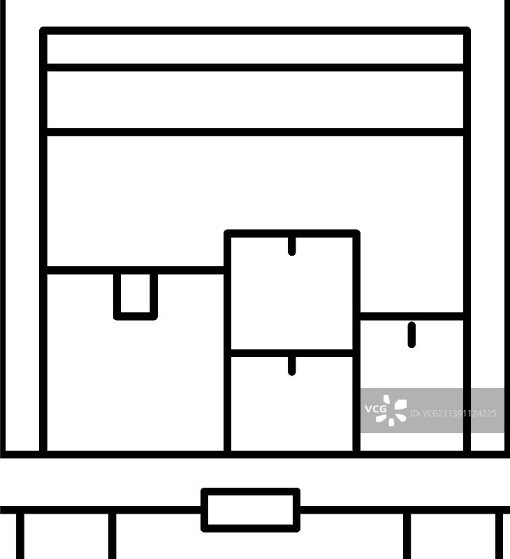 卡车装载箱子线条图标图片素材