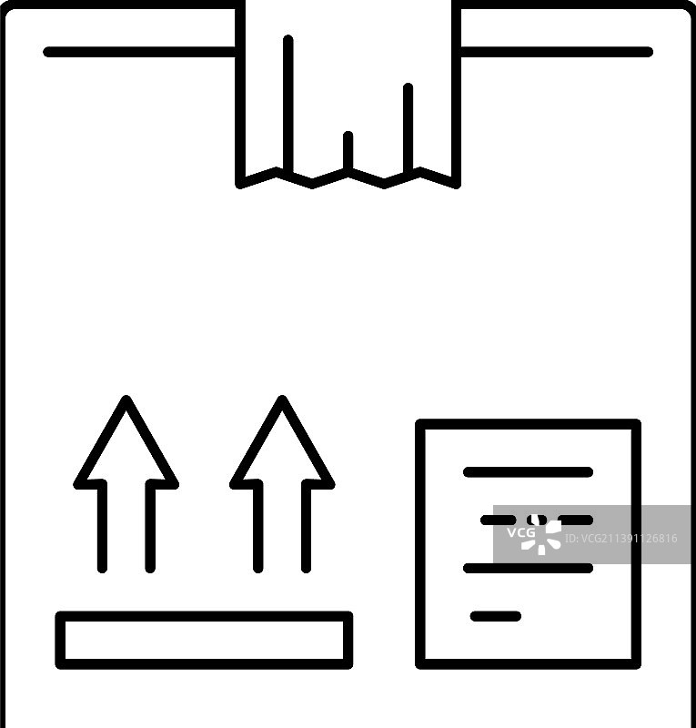 快递包装盒线条图标图片素材