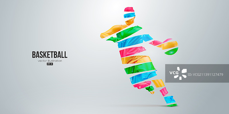 篮球运动员抽象轮廓图片素材