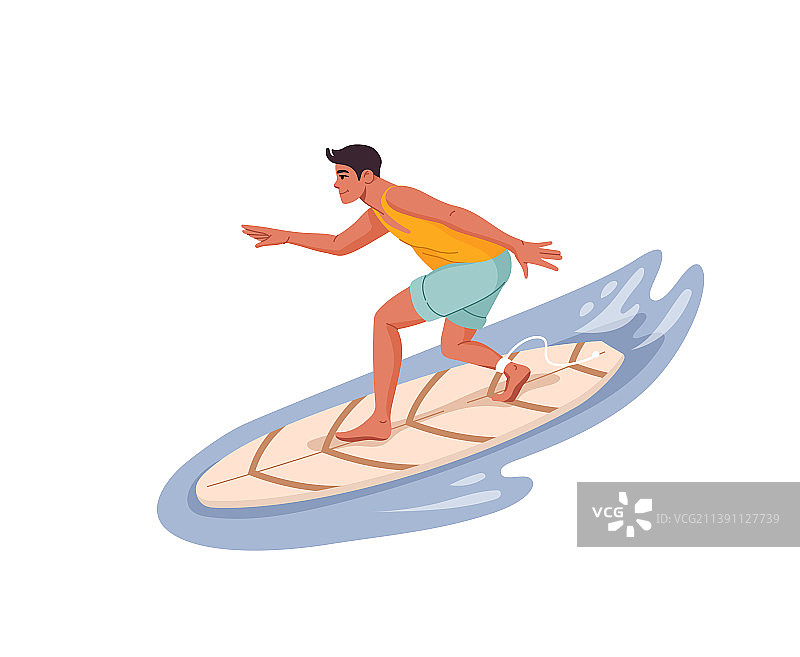 年轻男人冲浪图片素材