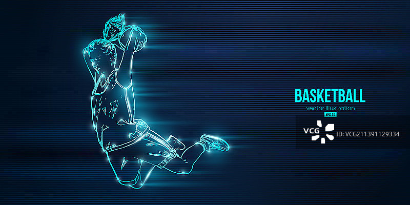 篮球运动员剪影抽象设计图片素材