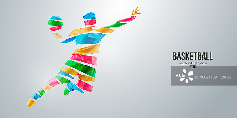 篮球运动员抽象轮廓图片素材