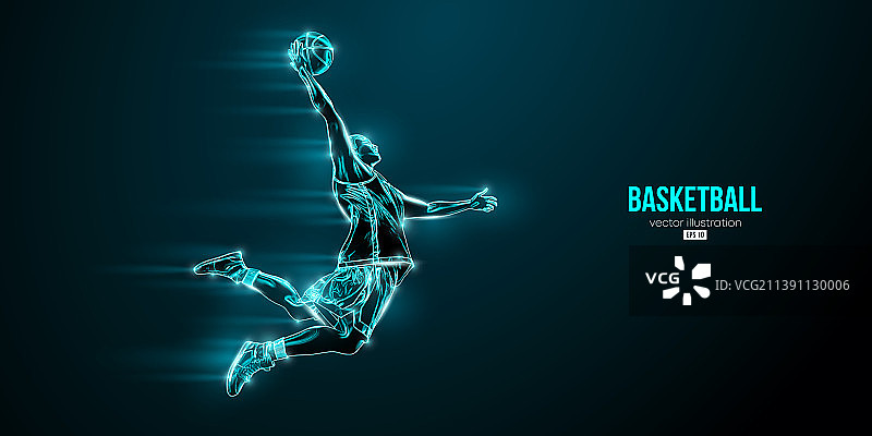 篮球运动员抽象轮廓图片素材