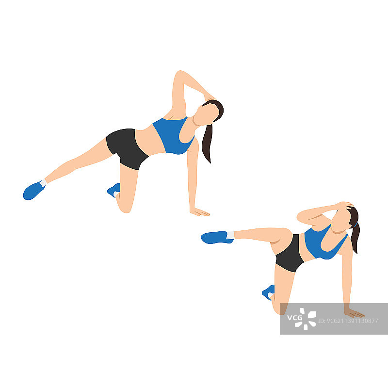 做三角式仰卧起坐的女人图片素材