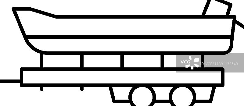 船只运输拖车线条图标图片素材