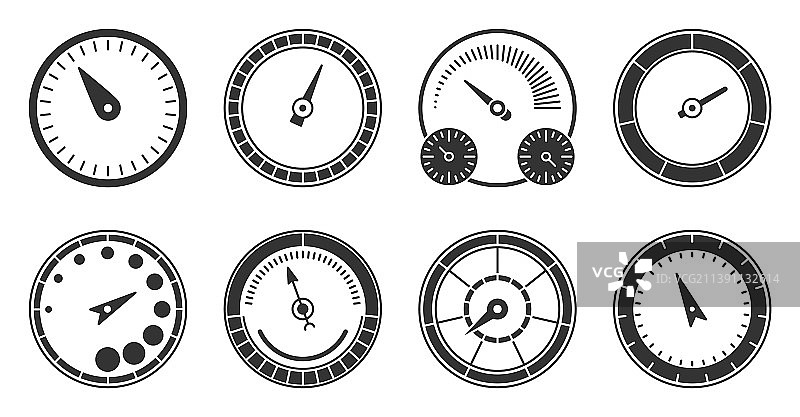 速度计指示器加载比例黑色字形集图片素材