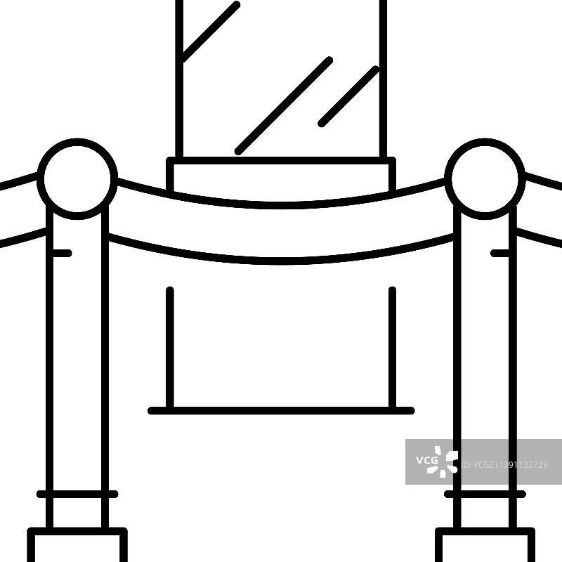 博物馆围栏展品线性图标图片素材