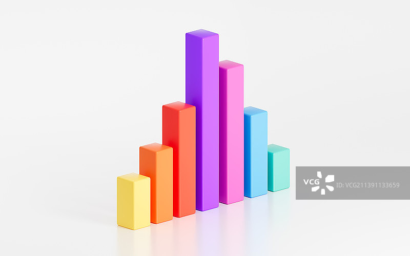 商用统计柱状图3D渲染图片素材