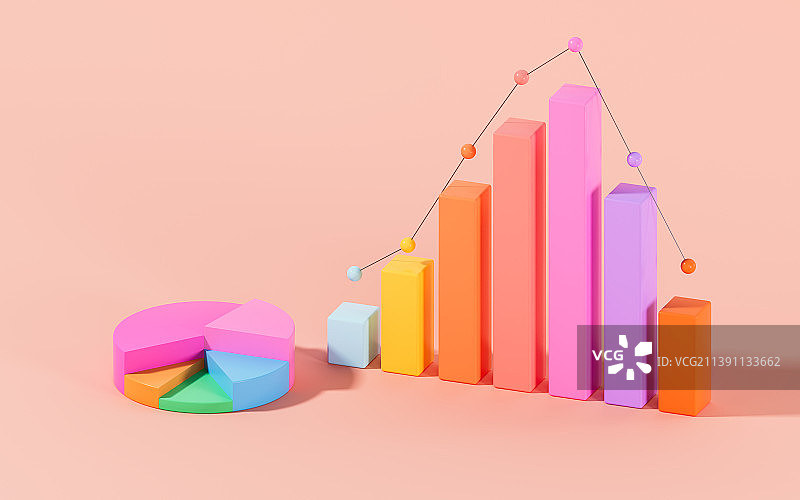 商用数据统计图3D渲染图片素材